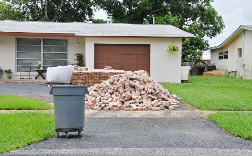 Professional waste removal team at a construction site