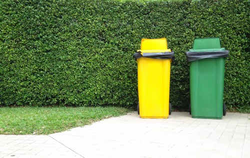 Segregated demolition waste ready for recycling